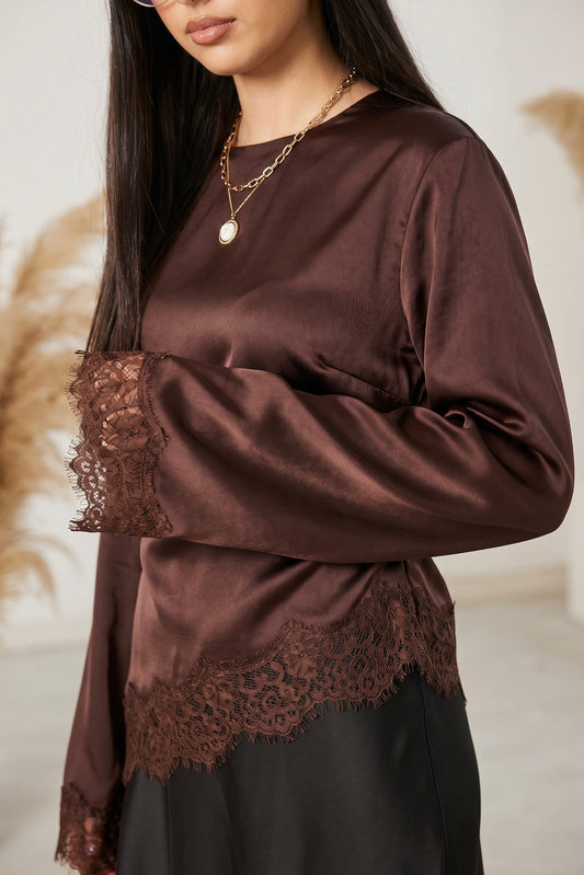 ZAYMUR LONG LACE TOP