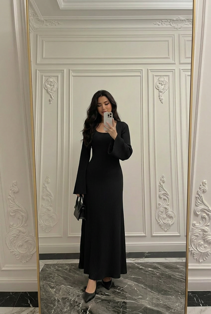 FLARE RIB DRESS