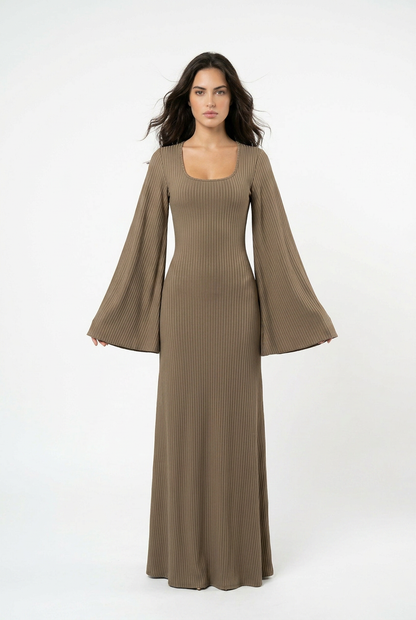 FLARE RIB DRESS
