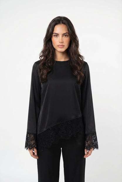 ZAYMUR LONG LACE TOP