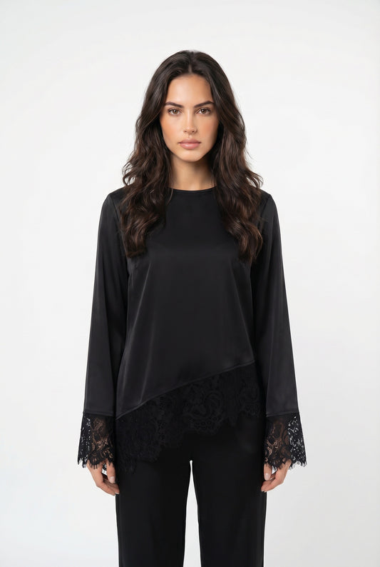 ZAYMUR LONG LACE TOP