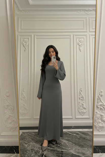 FLARE RIB DRESS