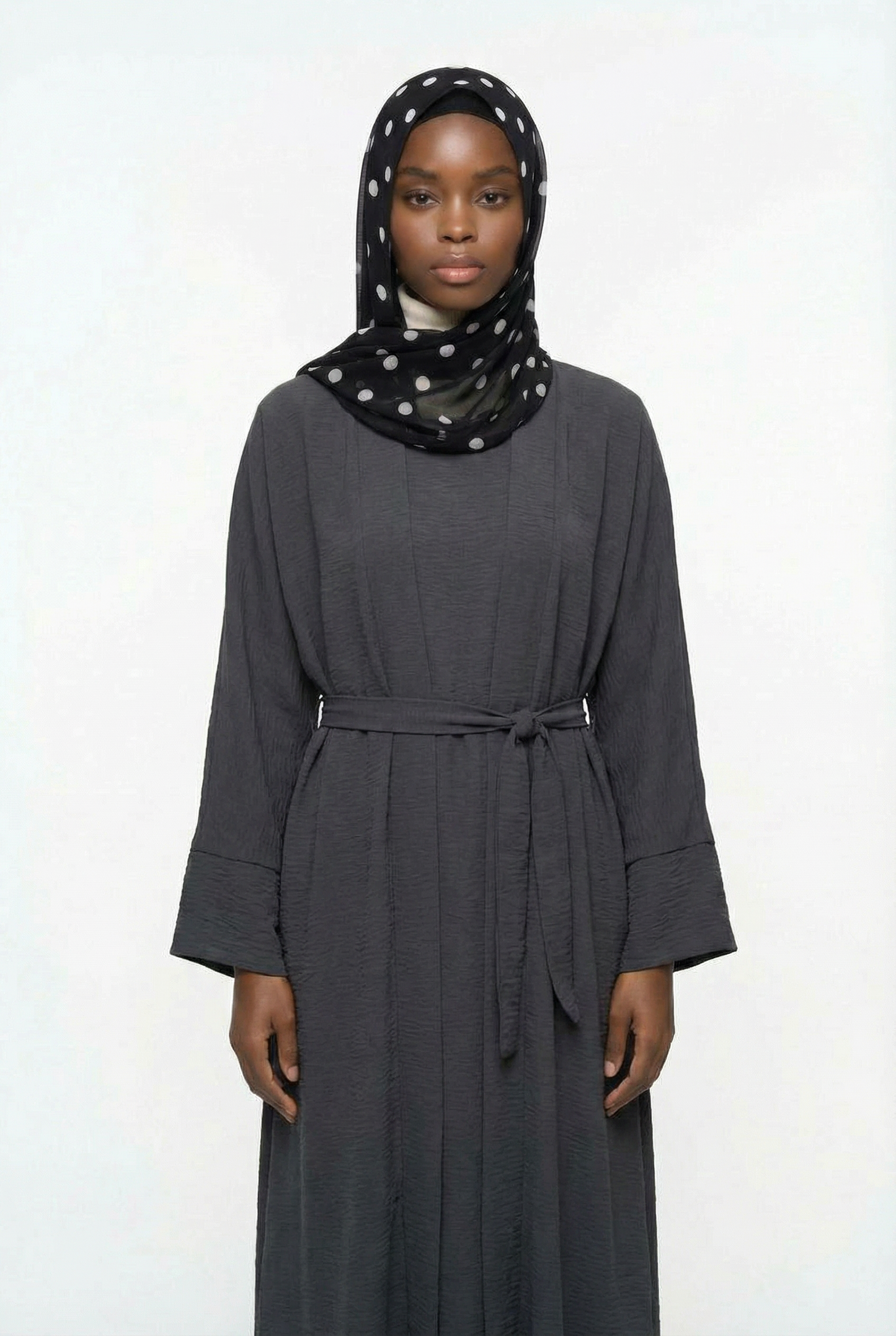 2pics Muslim Sets Muslim Jilbab Two Pieces Women Out Abaya Loose Cardigan Coat Sleeveless Inner Dress Prayer Clothing with Belt