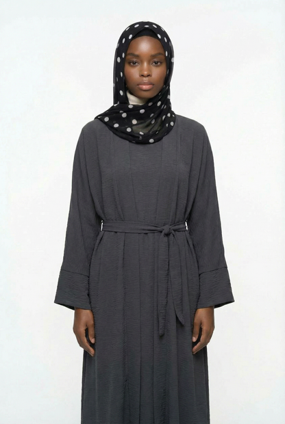2pics Muslim Sets Muslim Jilbab Two Pieces Women Out Abaya Loose Cardigan Coat Sleeveless Inner Dress Prayer Clothing with Belt