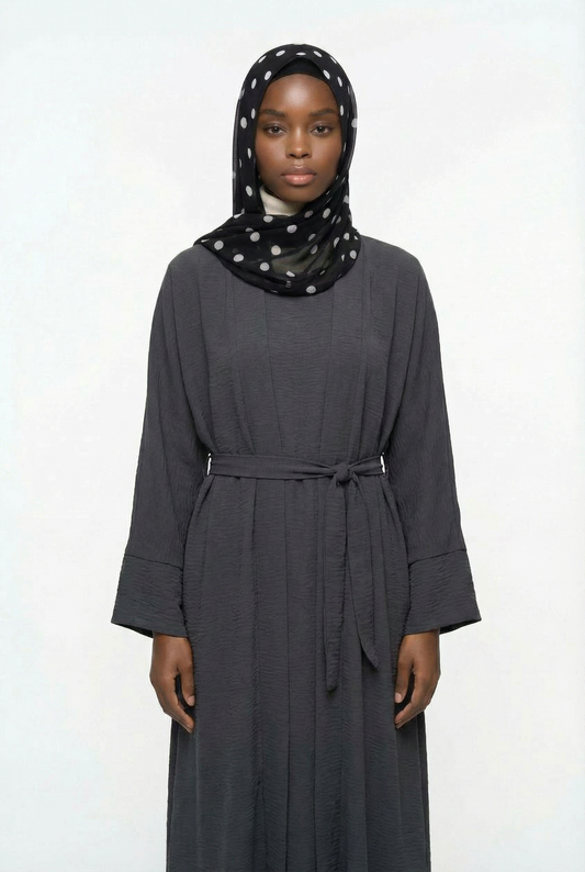 2pics Muslim Sets Muslim Jilbab Two Pieces Women Out Abaya Loose Cardigan Coat Sleeveless Inner Dress Prayer Clothing with Belt