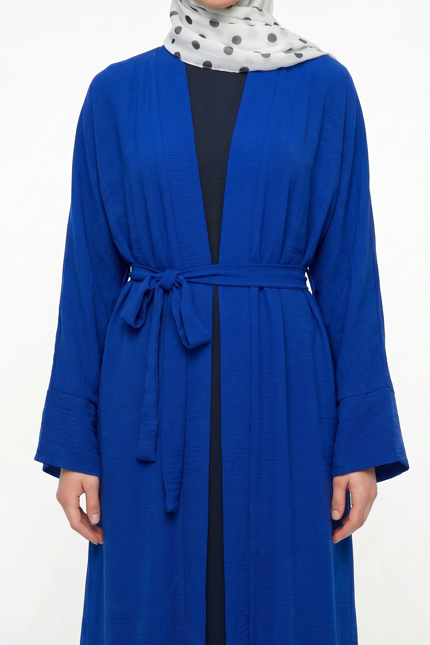 2pics Muslim Sets Muslim Jilbab Two Pieces Women Out Abaya Loose Cardigan Coat Sleeveless Inner Dress Prayer Clothing with Belt