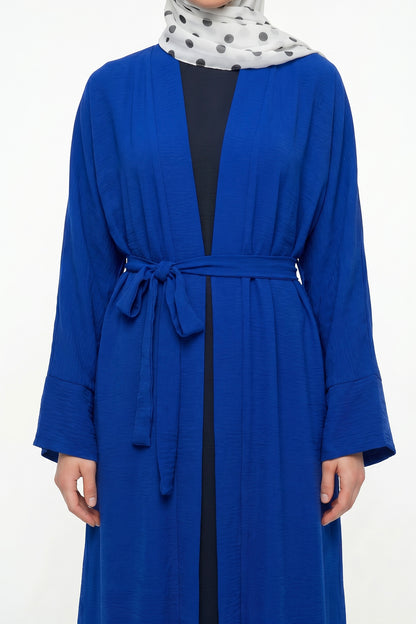 2pics Muslim Sets Muslim Jilbab Two Pieces Women Out Abaya Loose Cardigan Coat Sleeveless Inner Dress Prayer Clothing with Belt
