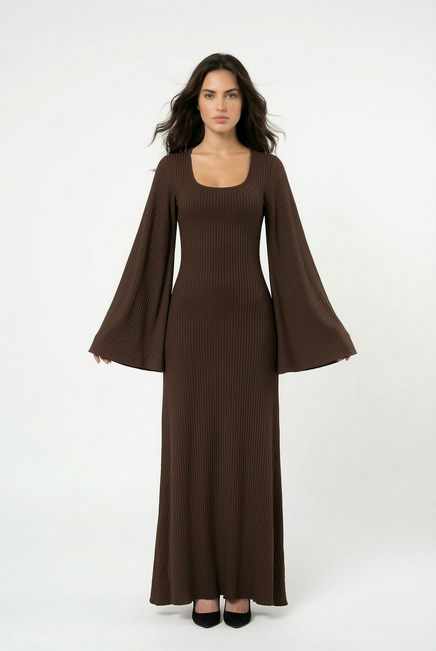 FLARE RIB DRESS