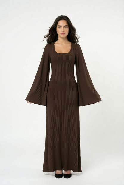 FLARE RIB DRESS