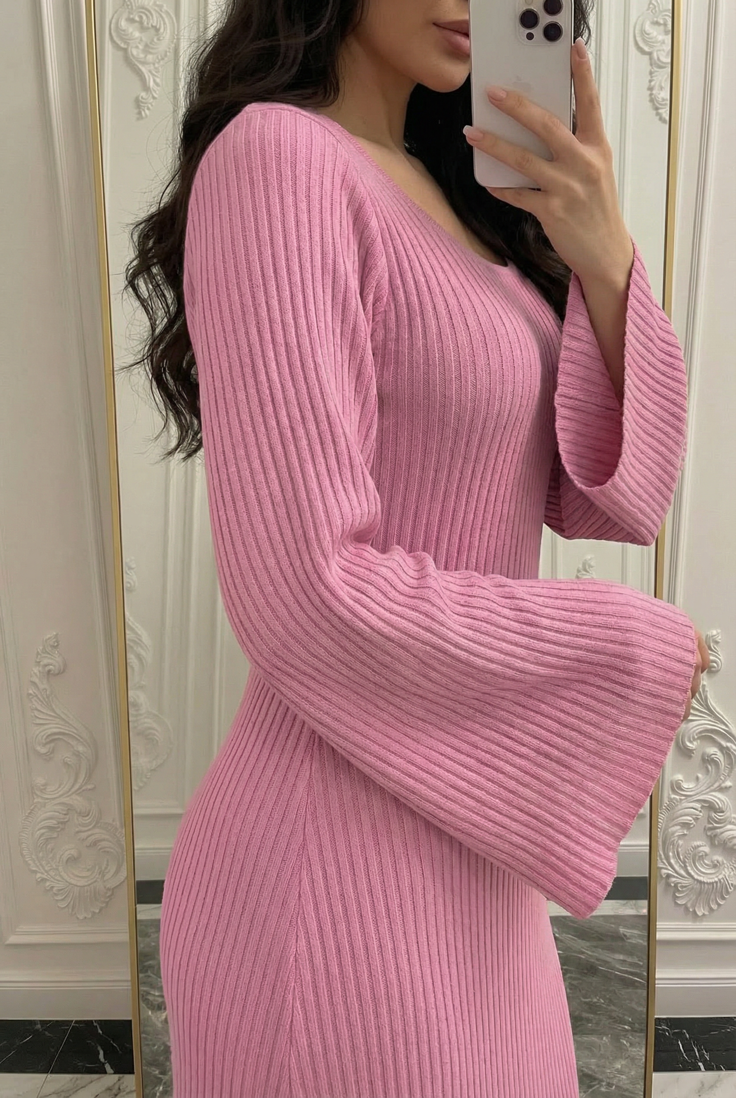 FLARE RIB DRESS